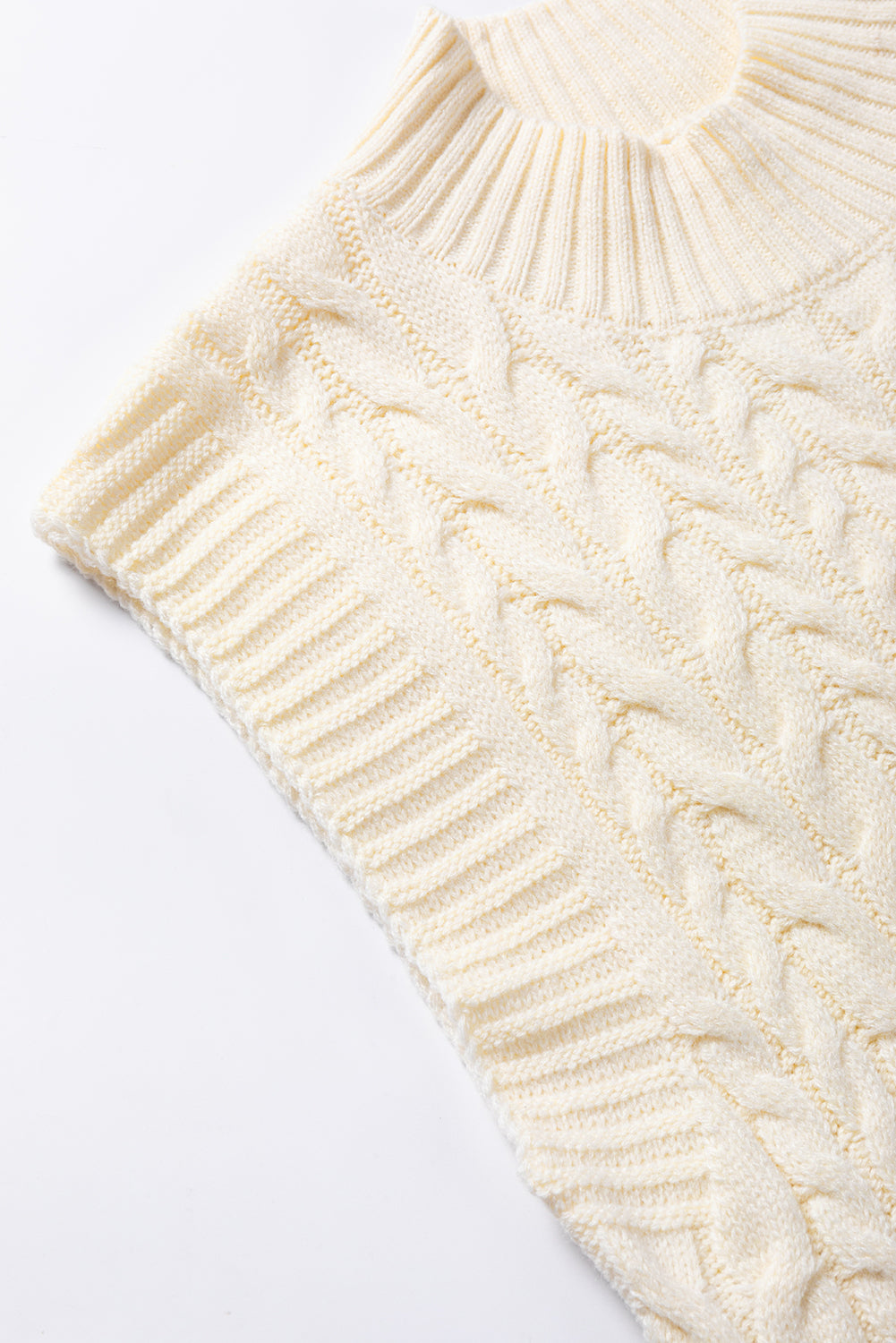 Black Cable Knit High Neck Sweater Vest