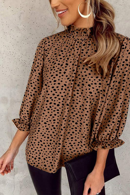 Black Leopard Print Round Neck Tank Top