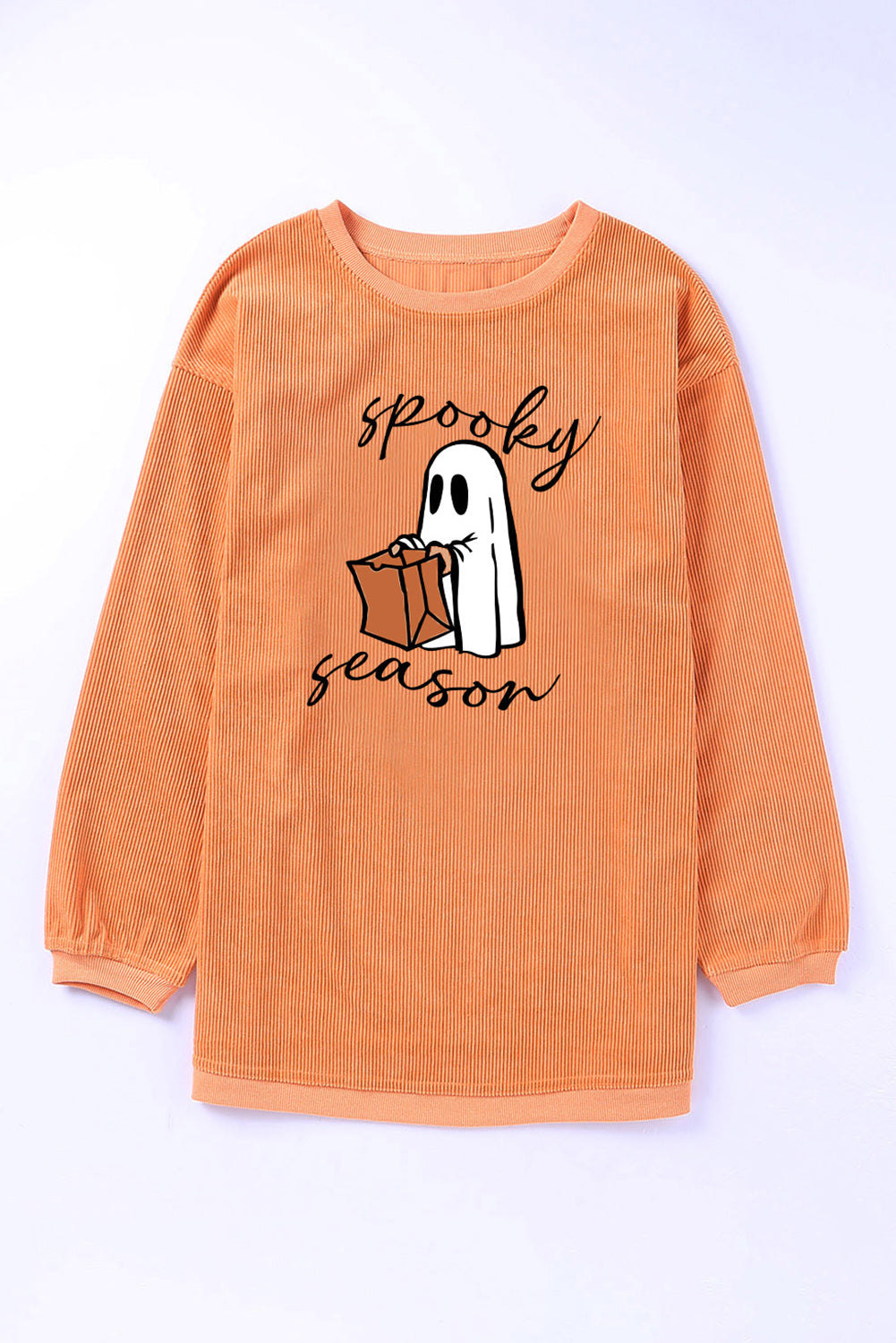 Strawberry Pink IN MY MERRY ERA Loose Fit Corded Sweatshirt
