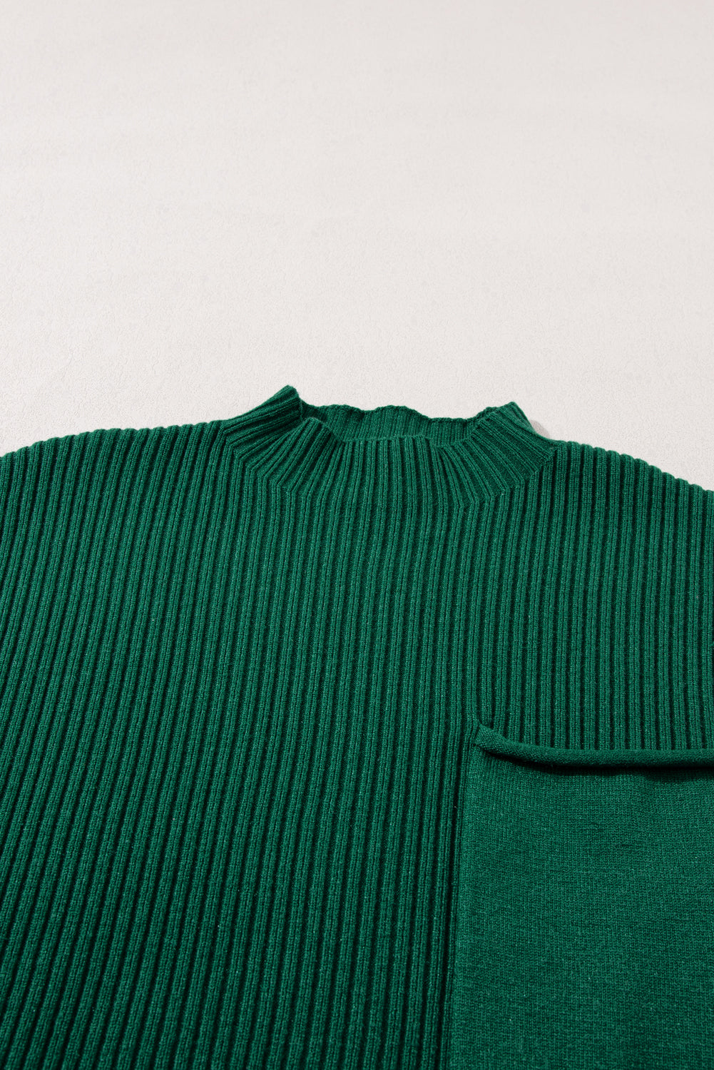 Apricot Ribbed V Neck Patched Chest Pocket Knit T-shirt