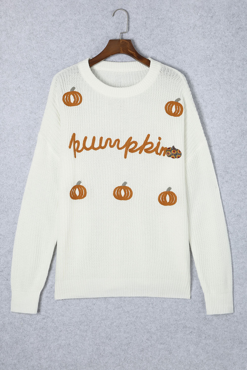 White Merry & Bright Round Neck Casual Sweater