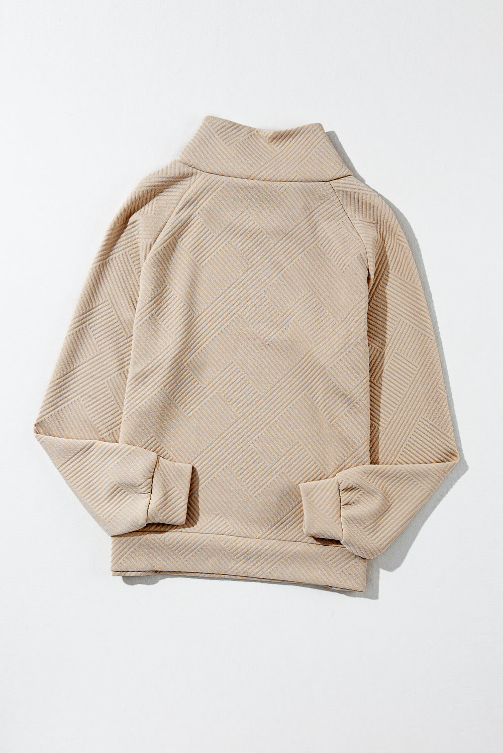 Gray Textured Contrast Splicing Raglan Sleeve Top