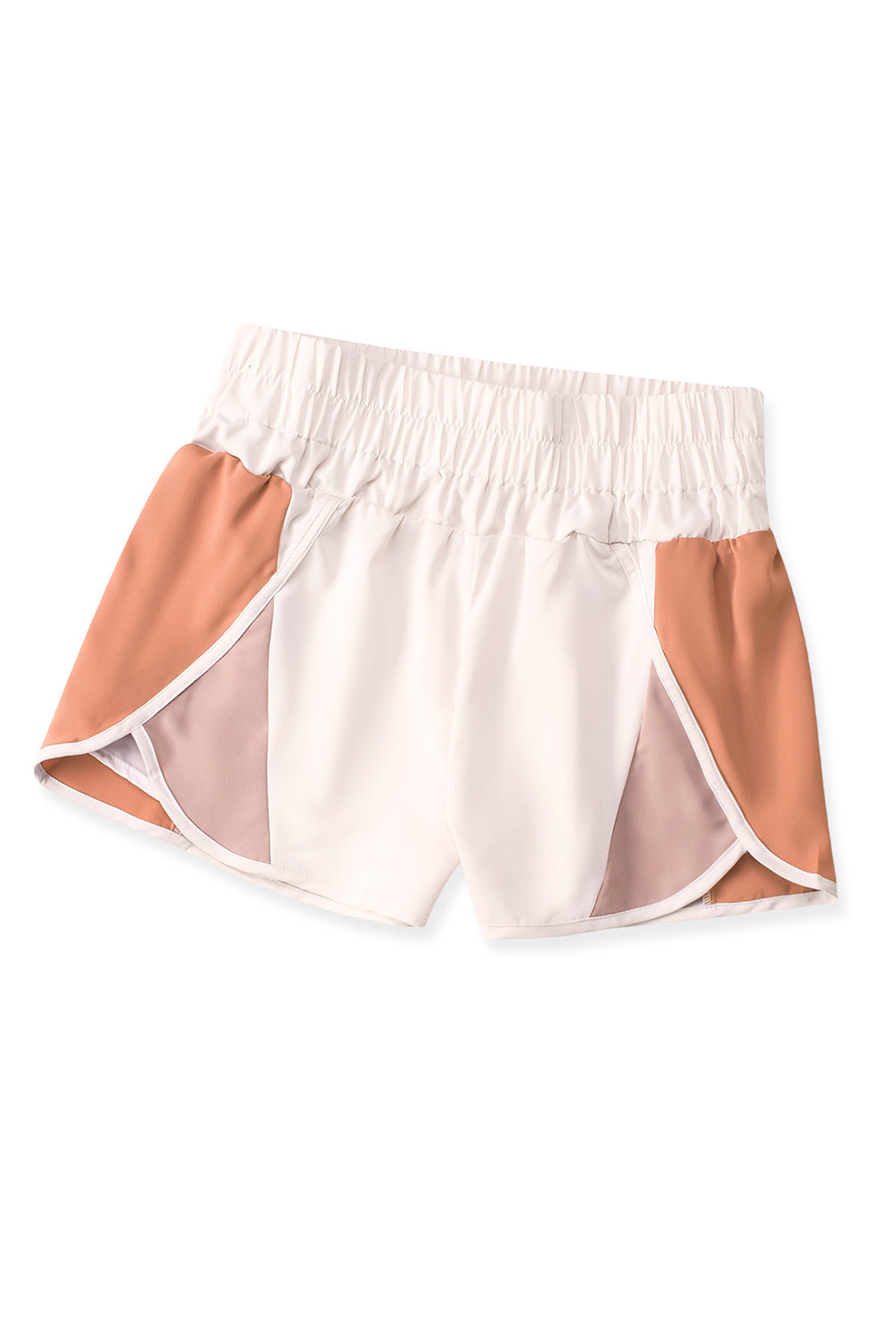 Blue Color Block Split High Waist Shorts