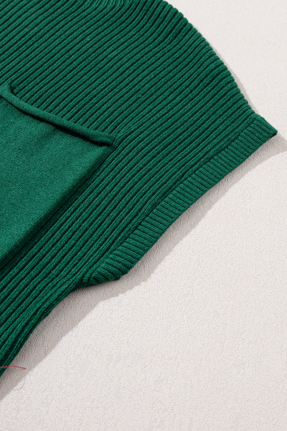 Jungle Green Plus Size Mock Neck Chest Pocket Short Sleeve Sweater