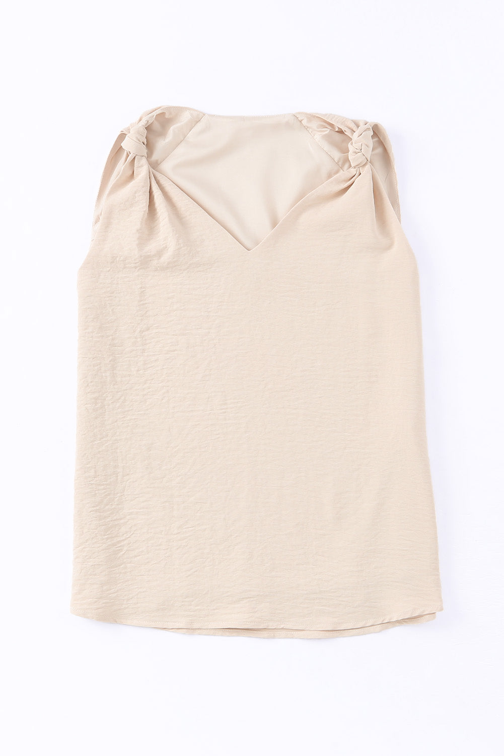Rose White V Neck Knotted Shoulder Vest