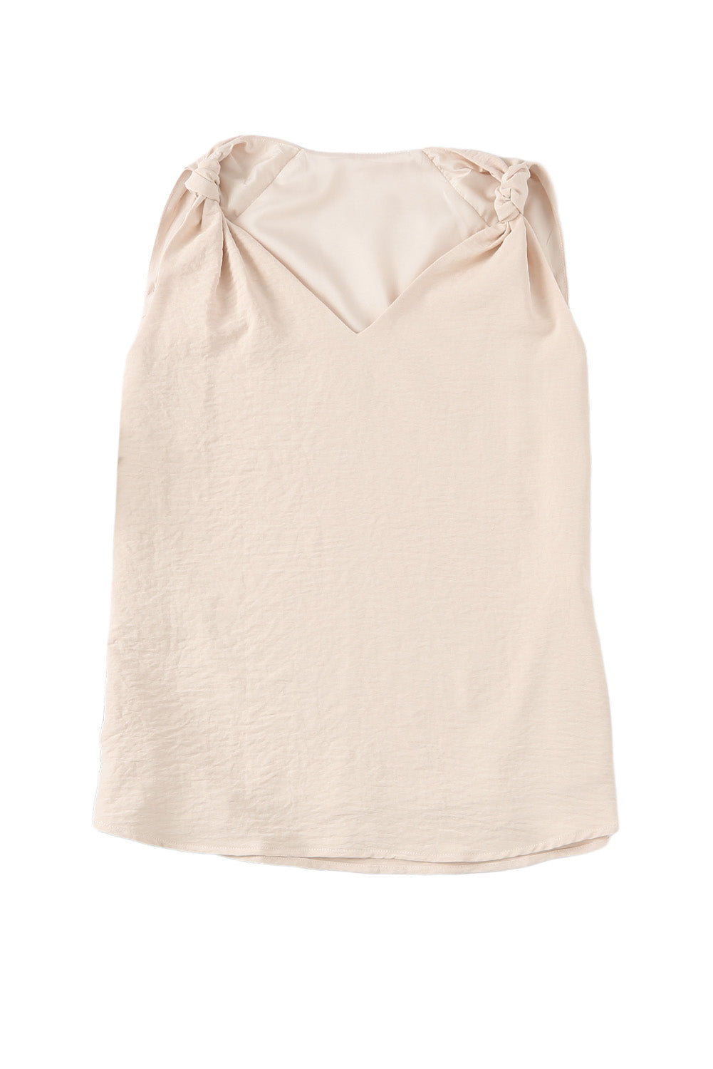 Rose White V Neck Knotted Shoulder Vest
