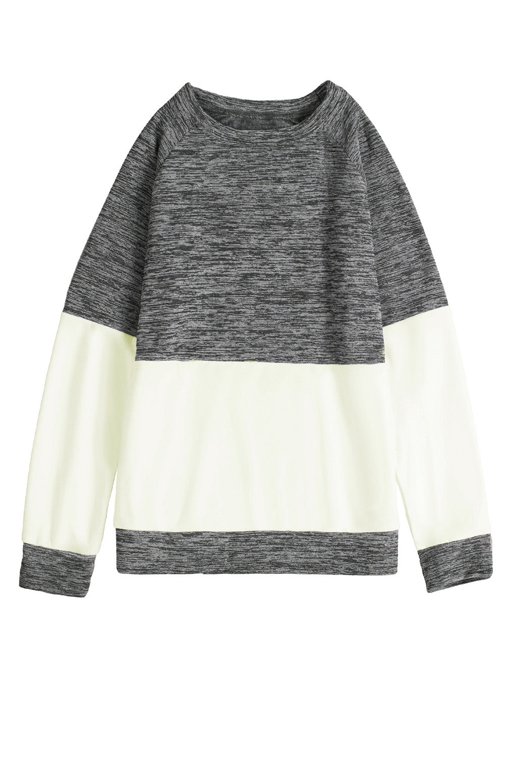 Gray Color Block Raglan Long Sleeve Top