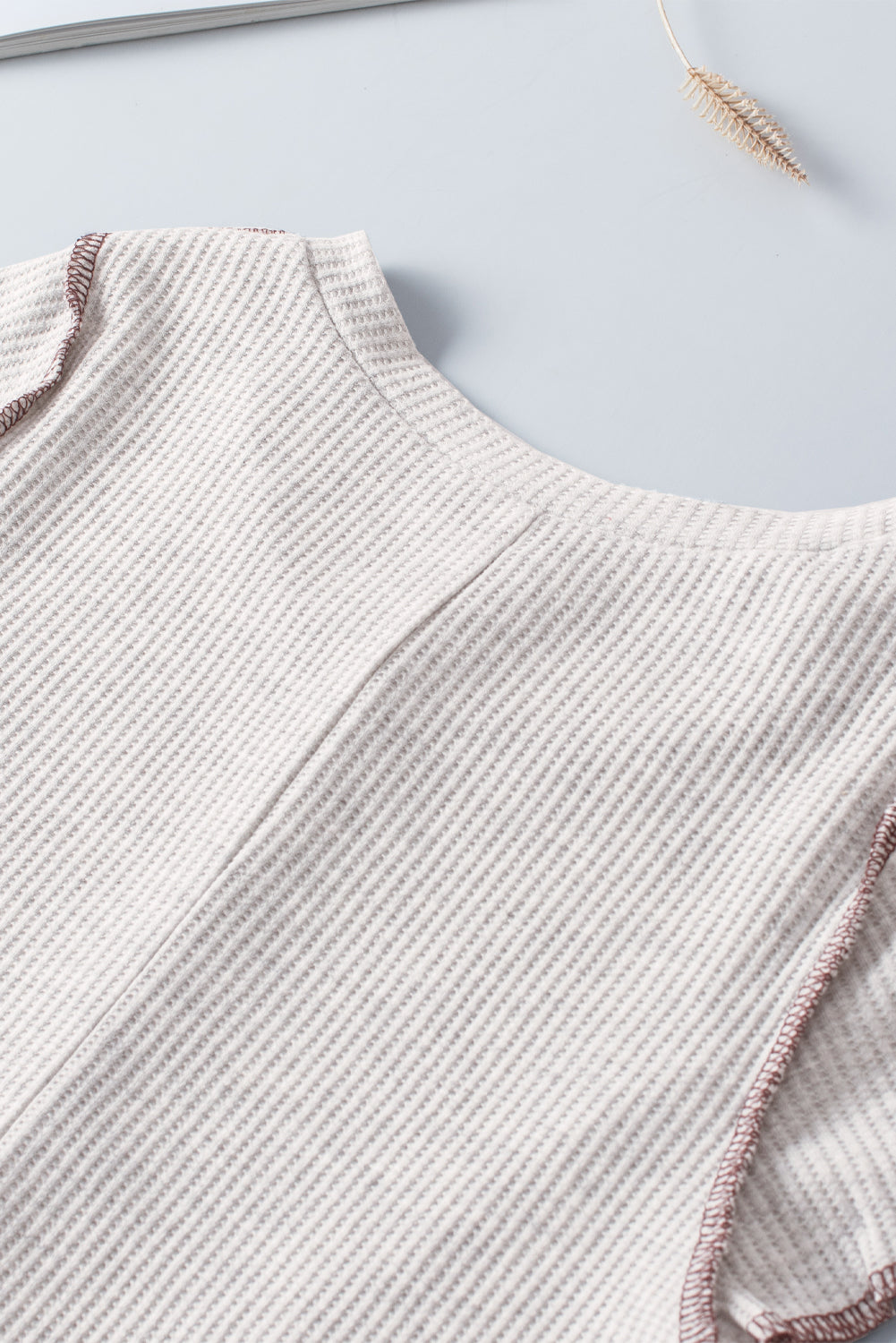 Gray Cap Sleeves Seamed Knitted Crop Top
