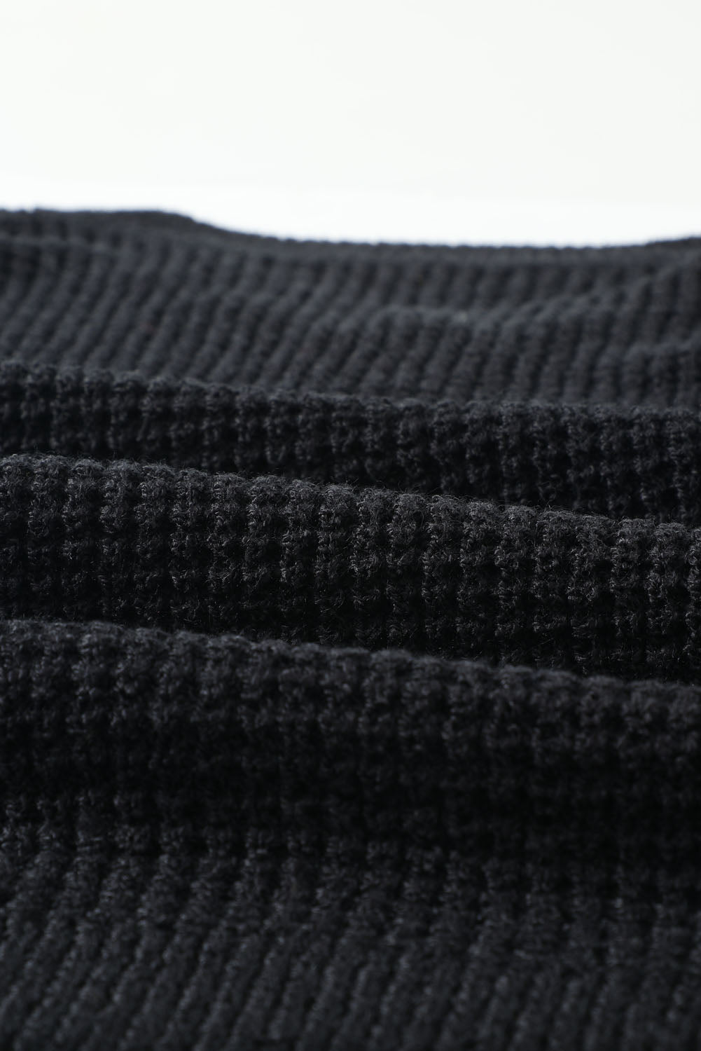 Black Striped Raglan Sleeve Drop Shoulder Sweater