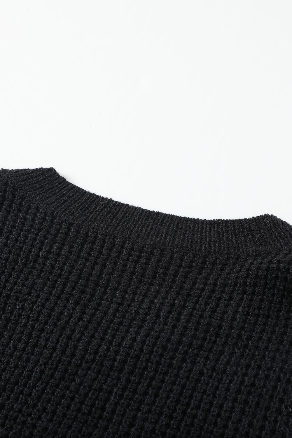 Black Striped Raglan Sleeve Drop Shoulder Sweater