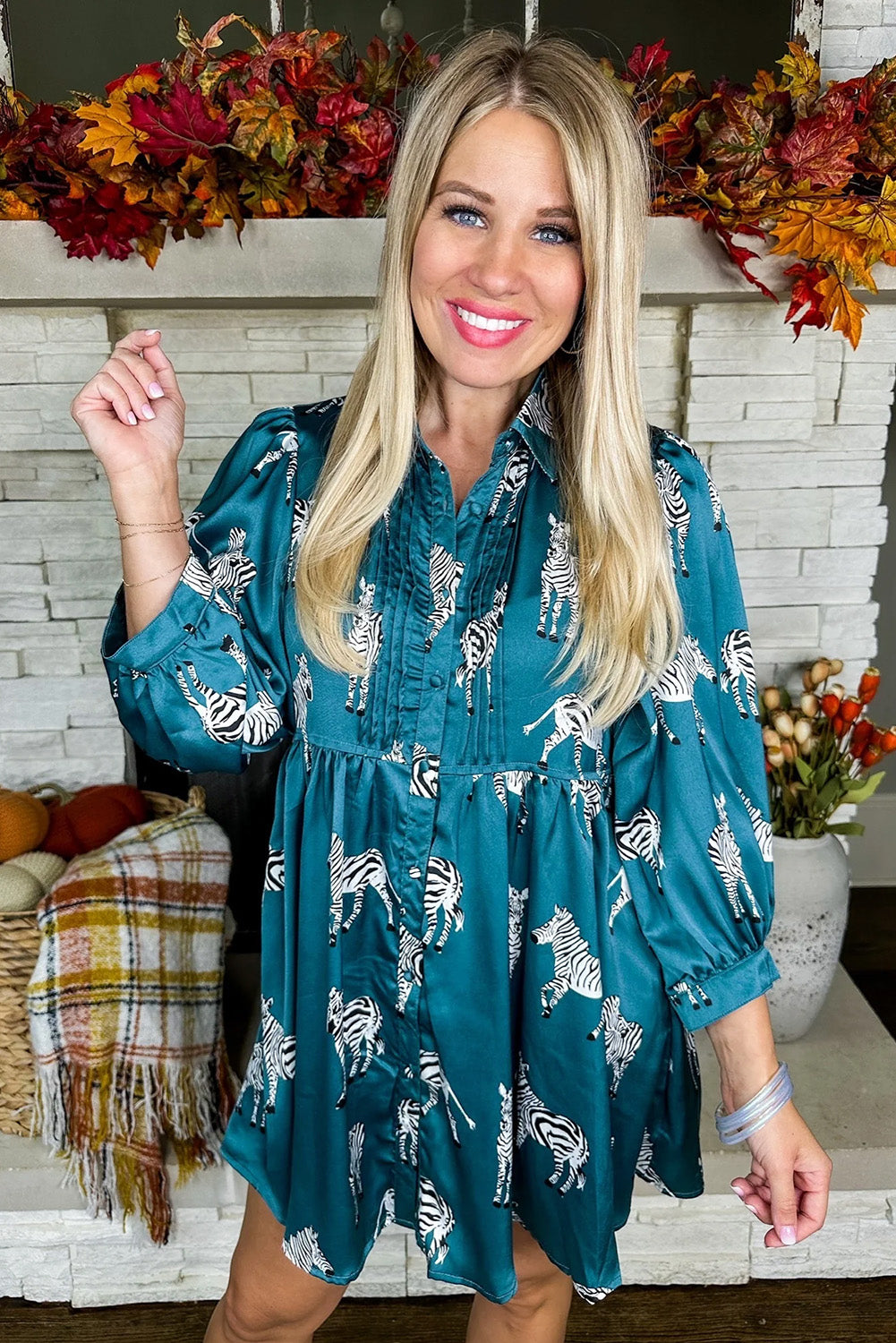 Black Plus Size Cheetah Print Puff Sleeve Ruffle Mini Dress