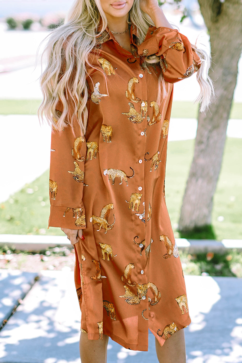 Black Plus Size Cheetah Print Puff Sleeve Ruffle Mini Dress