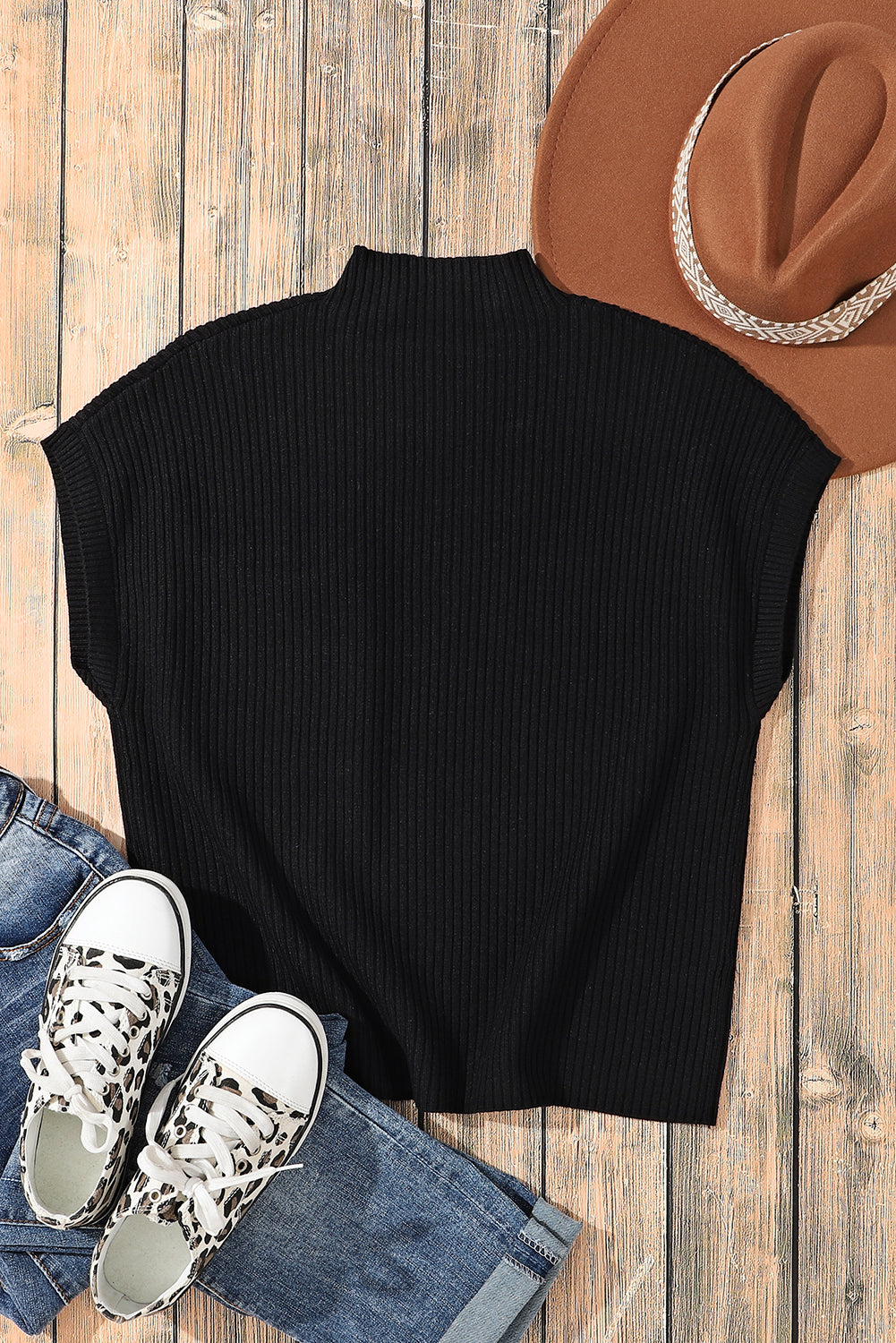 Jungle Green Plus Size Mock Neck Chest Pocket Short Sleeve Sweater