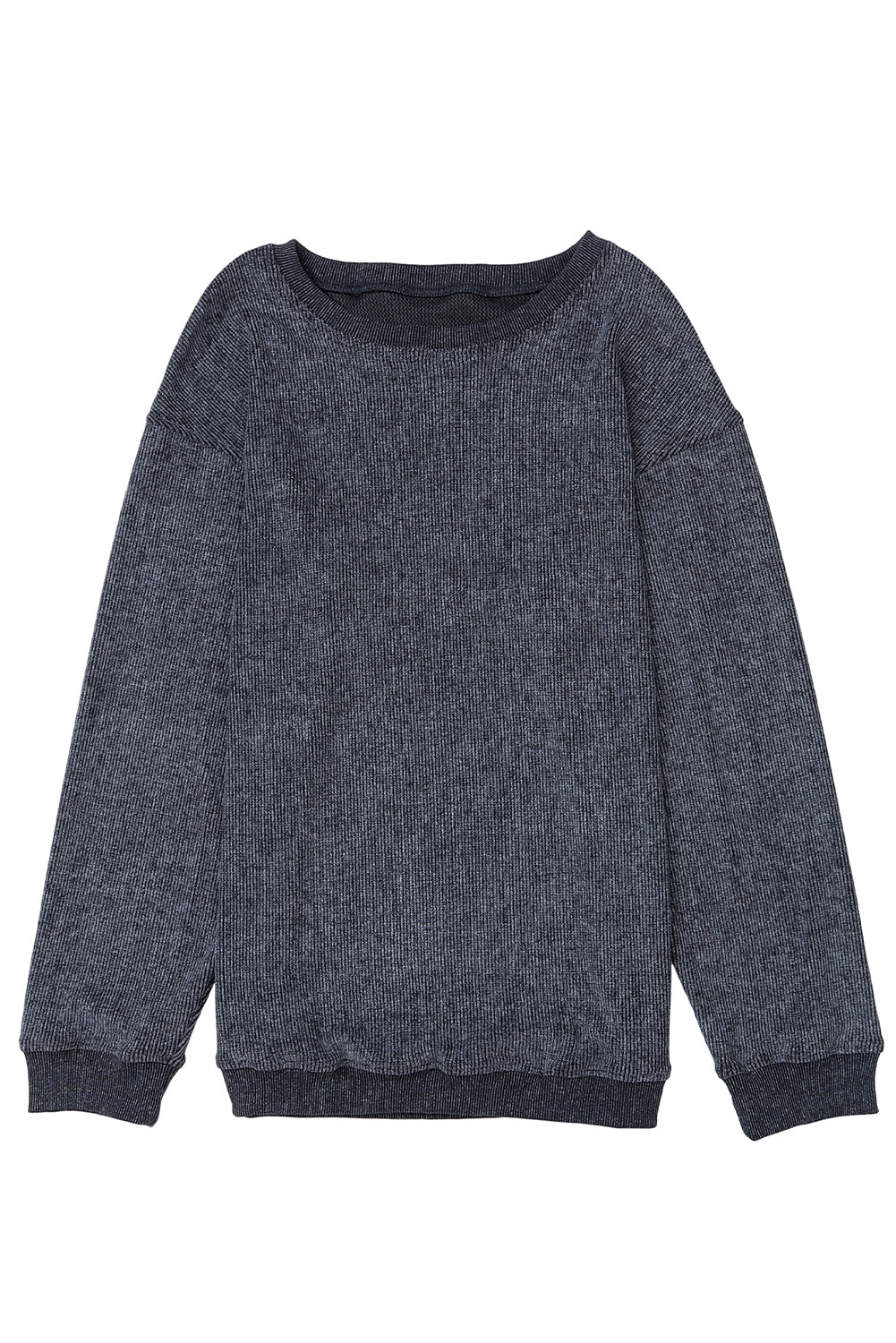 Black Plus Size HO HO HO Santa Graphic Corded Sweatshirt