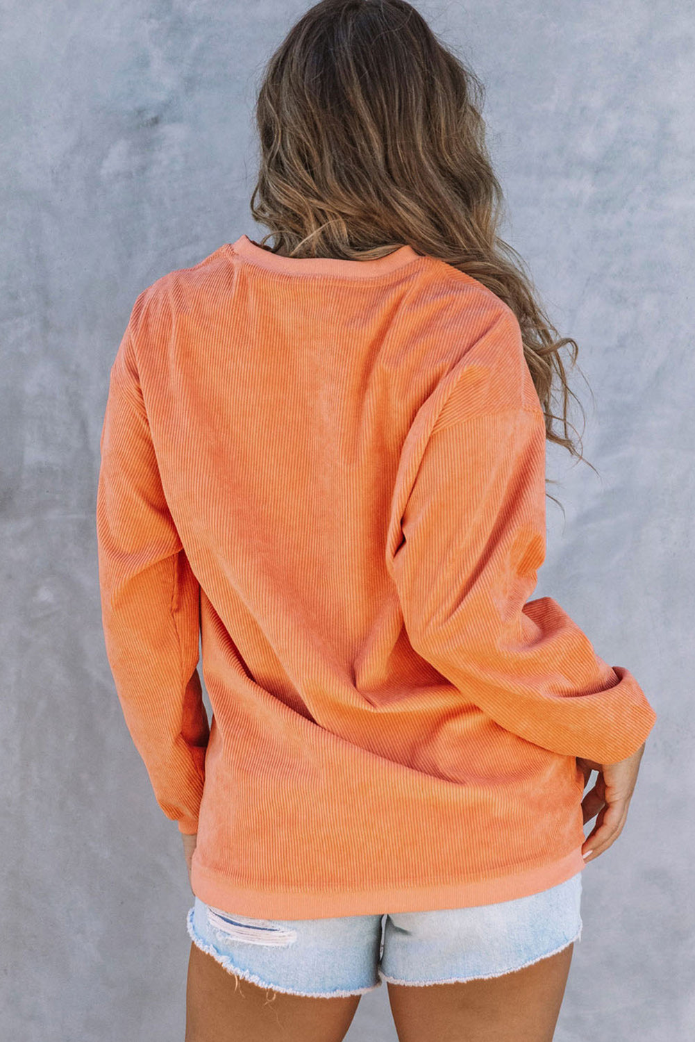 Strawberry Pink IN MY MERRY ERA Loose Fit Corded Sweatshirt