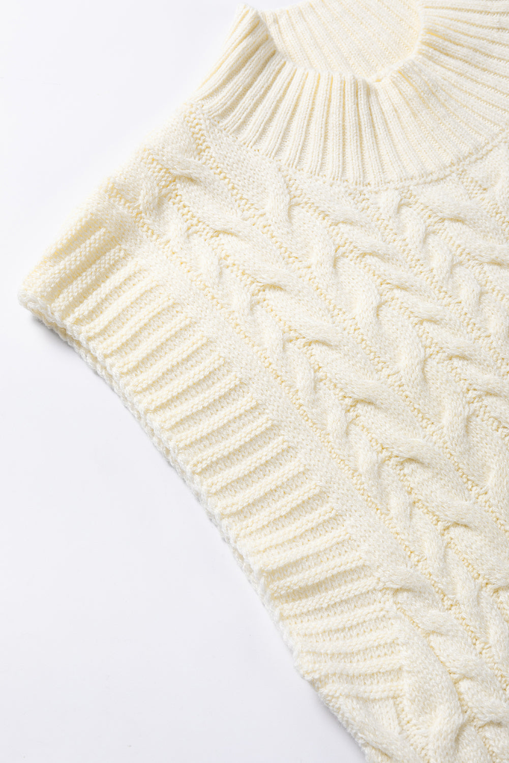 Black Cable Knit High Neck Sweater Vest